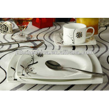 16 pcs simple design square shape fine bone china arcopal dinnerware